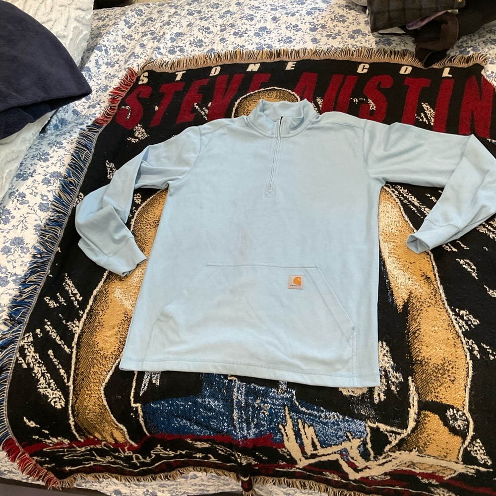 Carhartt Light Blue Pullover Sweatshirt jacket medium